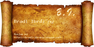 Bradl Ibrány névjegykártya
